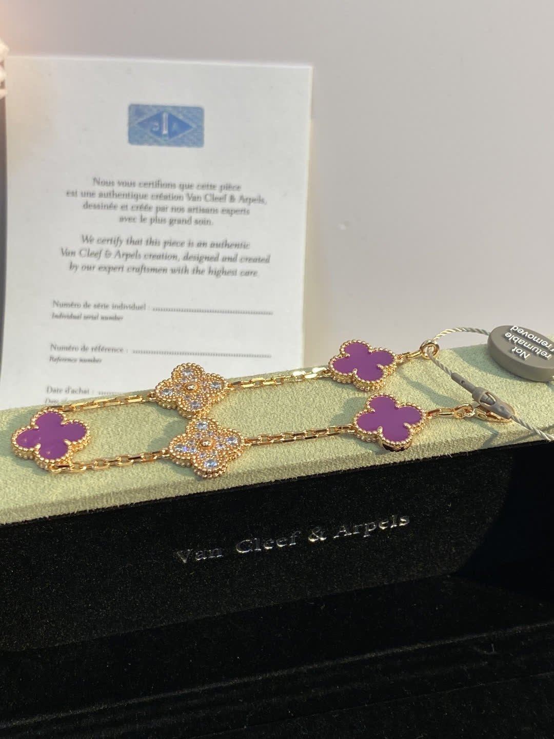 Van Cleef & Arpels Alhambra Pink Enamel Bracelet